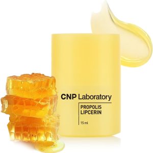 CNP Honey Lip Butter (0.5 fl.oz / 15ml) - Propolis Lipcerin™, Hydrating Overnight Manuka Lip Balm & Mask, 12hrs Long-lasting Moisture, Gentle Exfoliation, Hygienic Twist Dispenser, Korean Skin Care