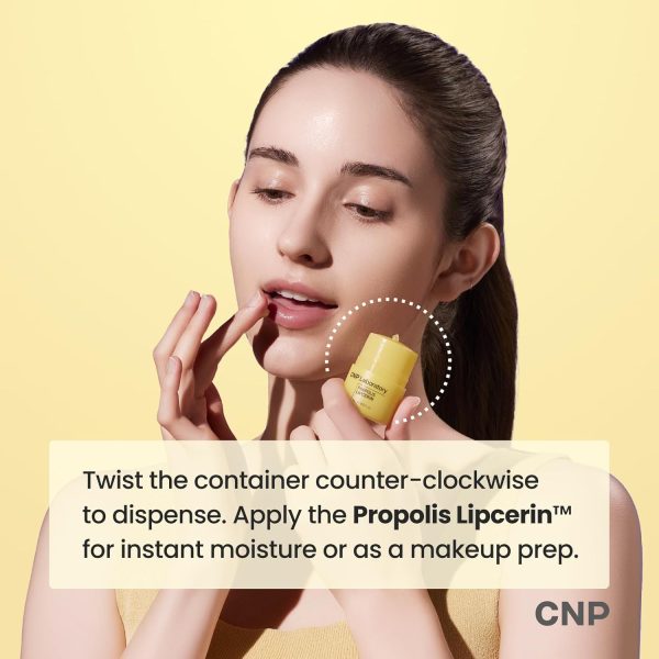 CNP Honey Lip Butter (0.5 fl.oz / 15ml) - Propolis Lipcerin™, Hydrating Overnight Manuka Lip Balm & Mask, 12hrs Long-lasting Moisture, Gentle Exfoliation, Hygienic Twist Dispenser, Korean Skin Care - Image 6