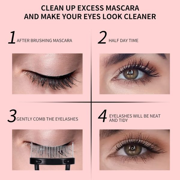 Eyelash Curler Kit, Docolor 4 in 1 Lash Curler Kit, Eyelash Comb Eyelash Extension Tweezers Eyebrow Brush and Comb with 6 Extra Replacement Refill Pads Eyelash Applicator Makeup Tool - Image 6