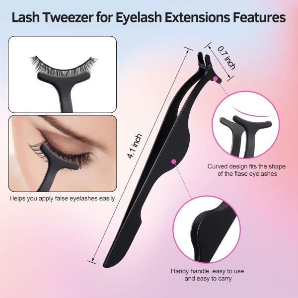 Eyelash Curlers Kit for Women w Lash Curler, Eyelash Comb Seperator, 3 in1 Mascara Brushes, Eyelash Extension Tweezers, Foldable Eyebrow Brush and Comb, 10 Silicone Refills Pads for Natural Eyelashes - Image 4