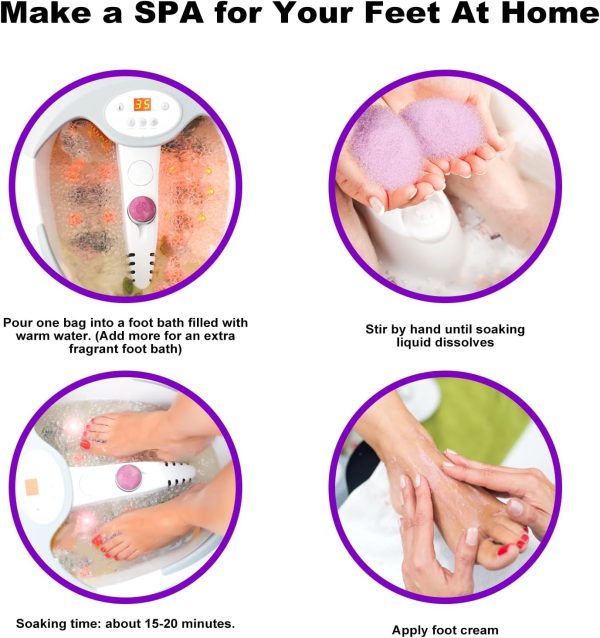 Foot Soak with Epsom Salt,Lavender Foot Bath Salt for Soothing Dry Feet, Smoothes Skin, Eliminates Odors, Moisturizes & Softens Calluses,Soak Spa Pedicure Care Pack of 20 - Image 4