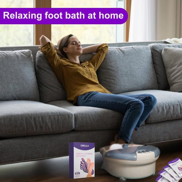 Foot Soak with Epsom Salt,Lavender Foot Bath Salt for Soothing Dry Feet, Smoothes Skin, Eliminates Odors, Moisturizes & Softens Calluses,Soak Spa Pedicure Care Pack of 20 - Image 6