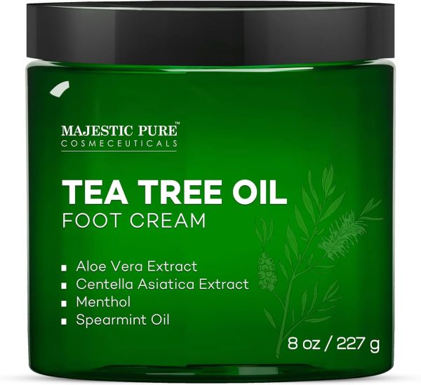 MAJESTIC PURE Tea Tree Oil Foot Cream - for Men & Women - 8 oz