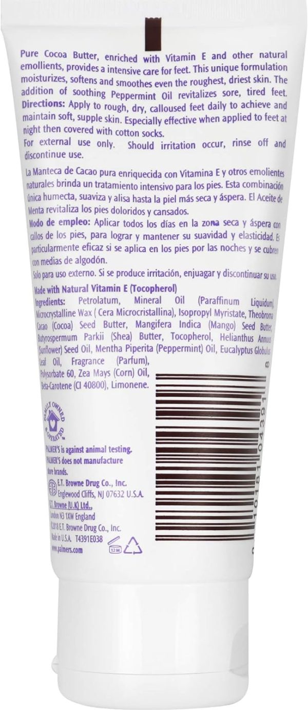 Palmer's Cocoa Butter Formula Foot Magic Moisturizing Foot Cream for Dry, Cracked Heels, Feet Moisturizer with Peppermint Oil & Vitamin E, 2.1 Ounces - Image 2