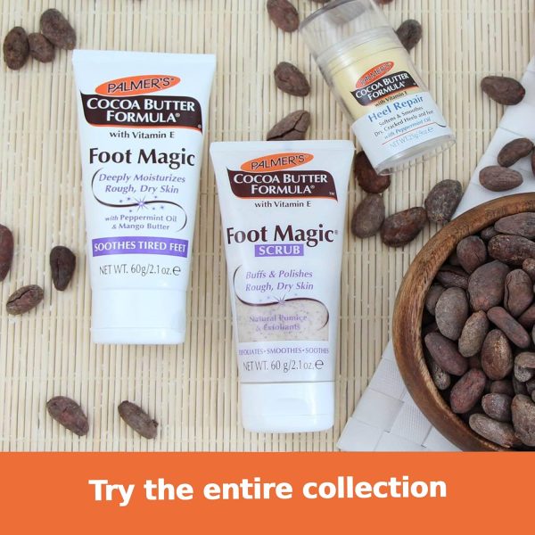 Palmer's Cocoa Butter Formula Foot Magic Moisturizing Foot Cream for Dry, Cracked Heels, Feet Moisturizer with Peppermint Oil & Vitamin E, 2.1 Ounces - Image 8