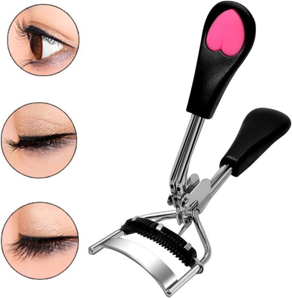 Pinkiou Eyelash Curlers with Comb and Eeylash Separator Set Professional Lash Curler with Built-in Comb Ergonomic Heart-Shaped Handle and Eyelash Comb Tool for Daily Makeup - Image 2