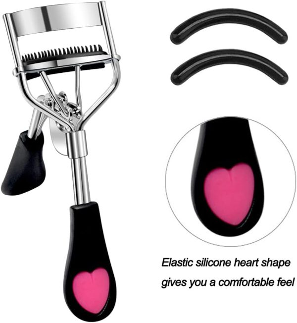 Pinkiou Eyelash Curlers with Comb and Eeylash Separator Set Professional Lash Curler with Built-in Comb Ergonomic Heart-Shaped Handle and Eyelash Comb Tool for Daily Makeup - Image 4