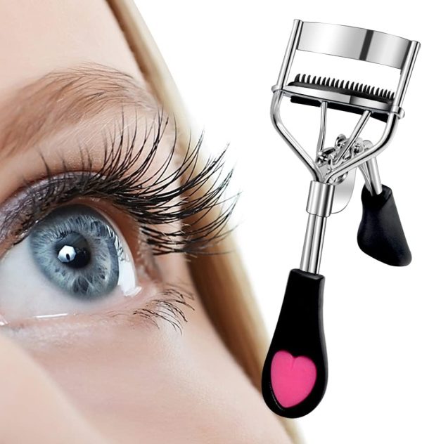 Pinkiou Eyelash Curlers with Comb and Eeylash Separator Set Professional Lash Curler with Built-in Comb Ergonomic Heart-Shaped Handle and Eyelash Comb Tool for Daily Makeup - Image 6