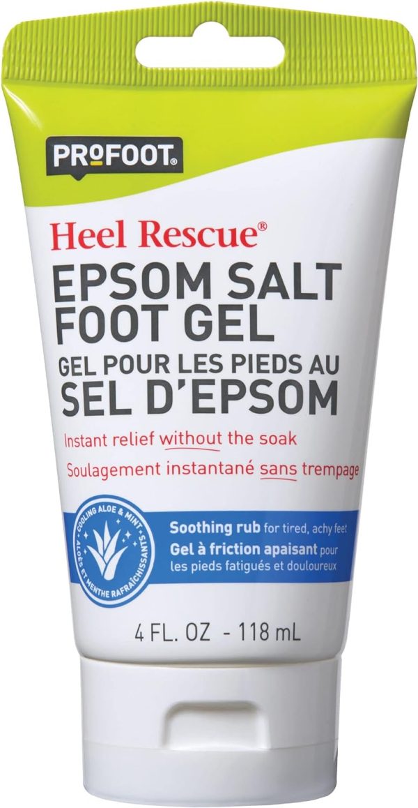 PROFOOT Epsom Salt Foot Gel, 4 Ounce, Soothing Relief for Painful, Tired, Aching Feet, Ditch the Foot Bath for Instant Relief
